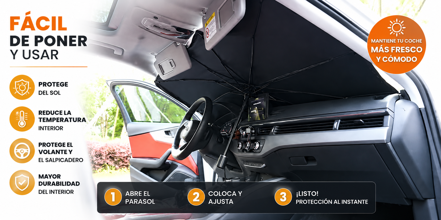 ⭐ Parasol Plegable Tipo Paraguas para Coche